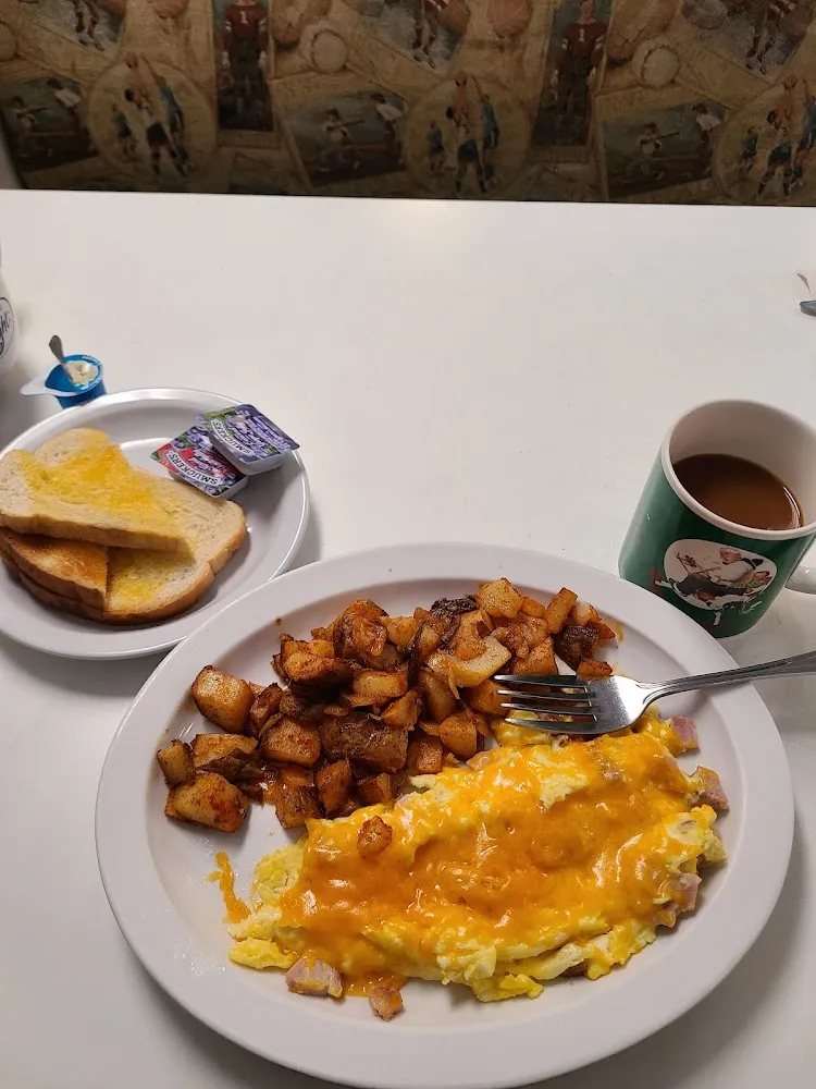 Ham Egg and Cheese Omelet Home Fries