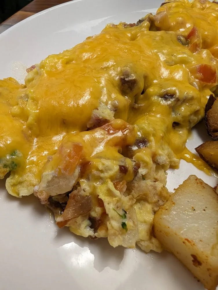 Scrambled Omelette the Works with Home Fries